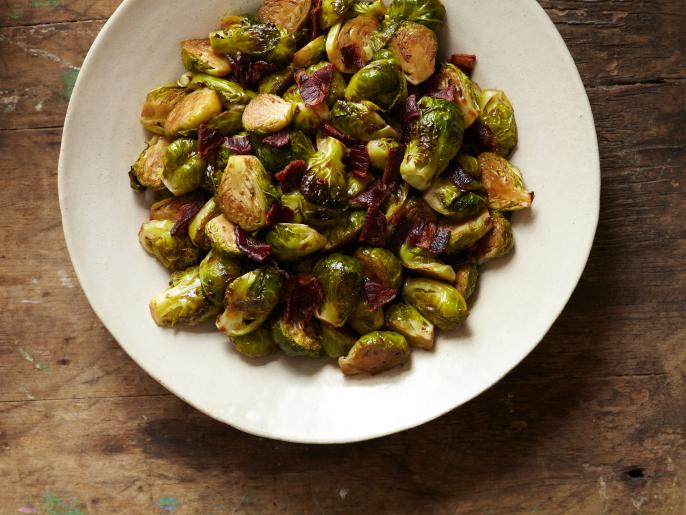 Glazed Brussels Sprouts with Bison Bacon