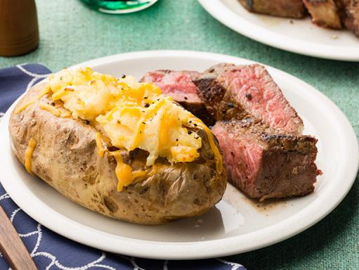 Cheese-Stuffed Baked Potatoes Recipe | Food Network Kitchen | Food Network