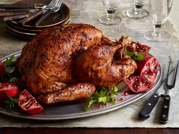 Black Pepper-Pomegranate Molasses Glazed Turkey Recipe | Bobby Flay ...