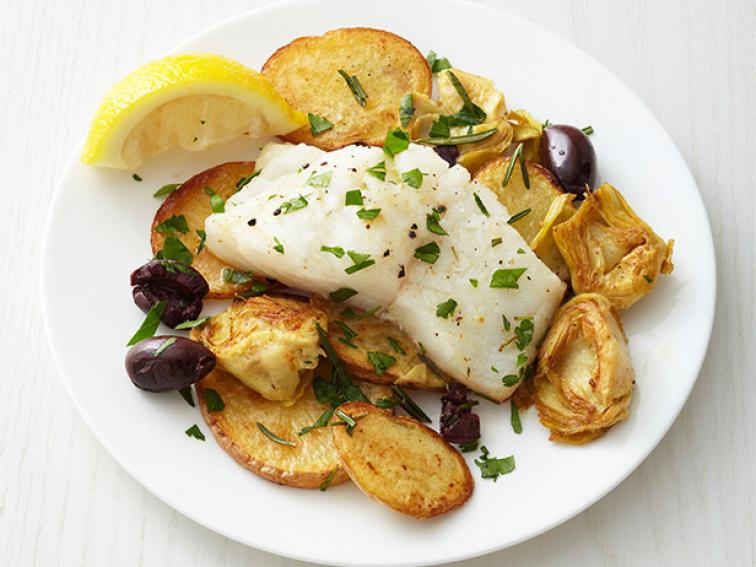 Roast Cod with Artichokes Recipe | Food Network Kitchen | Food Network