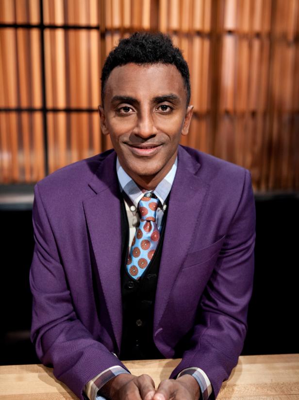 Marcus Samuelsson judges the Cook Your Butt Off competition as seen on Food Network's Chopped, Season 15.