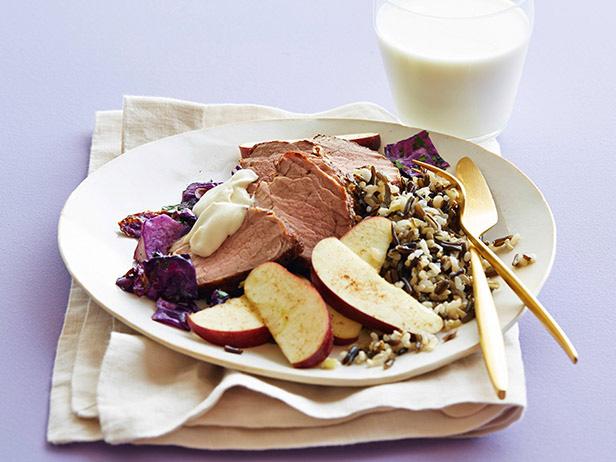 Pork and Cabbage with Wild Rice and Spiced Apple
