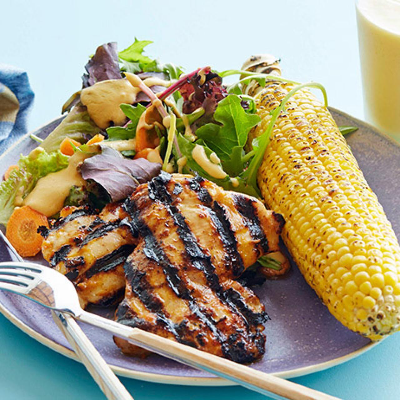 Grilled Chicken, Corn and Jicama Chop Salad with Sweet-Heat BBQ