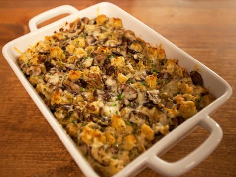 Mushroom and Leek Bread Pudding