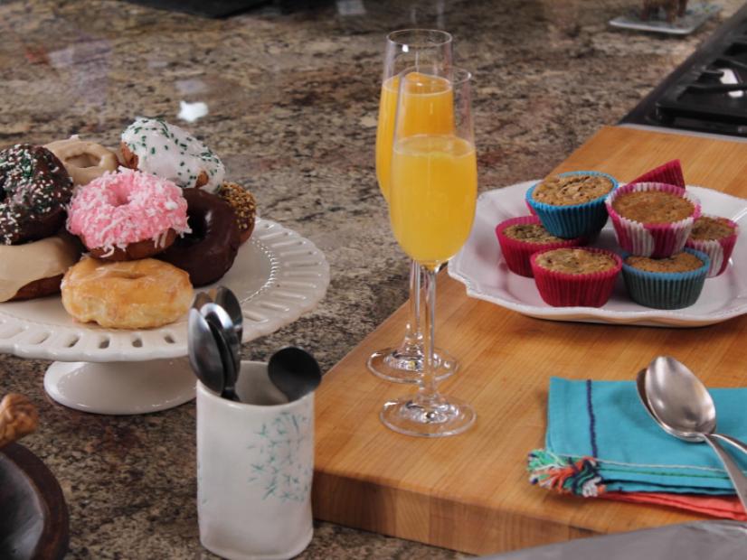 Mimosas and muffins, as seen on Food Network's Trisha's Southern Kitchen.