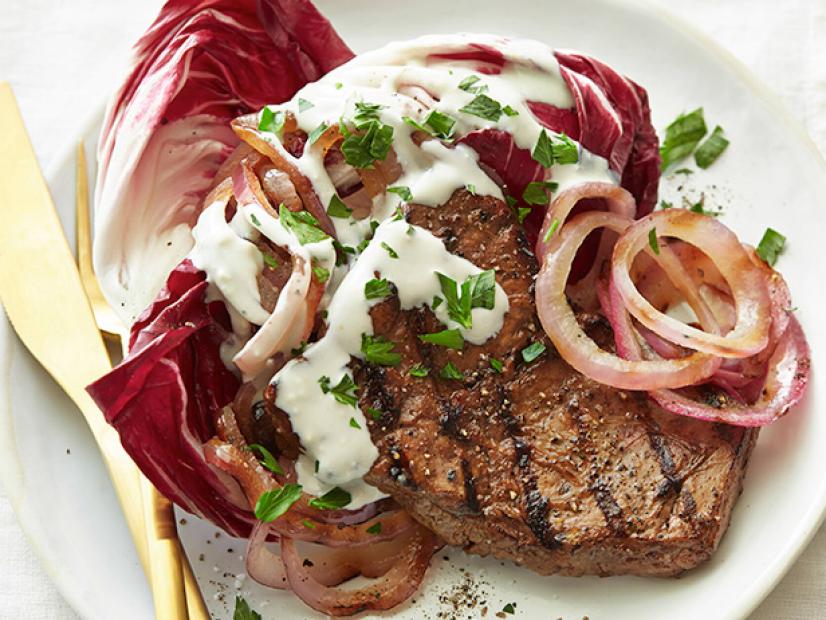 Marinated Flank Steak With Blue Cheese Sauce Recipe Ellie