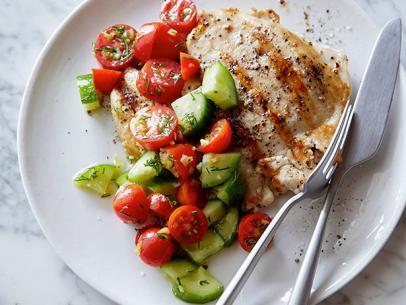 Grilled Chicken with Tomato-Cucumber Salad