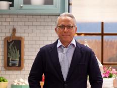 Host Geoffrey Zakarian, poses for a portrait on the set of Food Network's The Kitchen, Season 1.