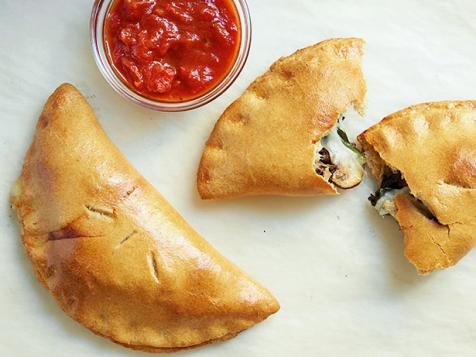 Whole-Wheat Beef, Mushroom and Spinach Calzone