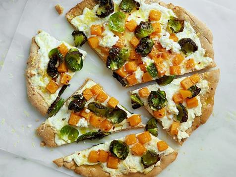 Whole-Wheat Brussels Sprout, Squash and Ricotta Pizza