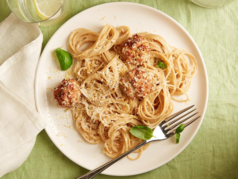 Lemon Whole Grain Linguine With Turkey Meatballs Recipe Food Network