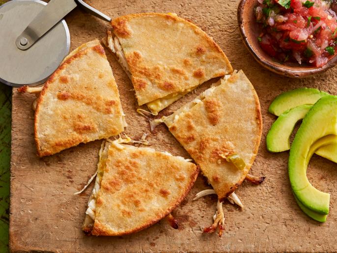 Chicken, Chili, and Cheese Quesadillas Recipe | Food Network Kitchen ...