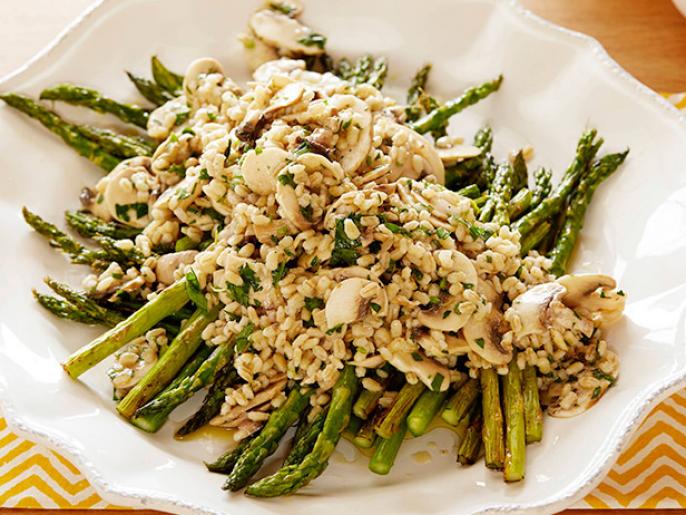 Mushroom Barley and Roasted Asparagus Salad Recipe Food Network