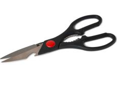 Kitchen scissors with black plastic handles