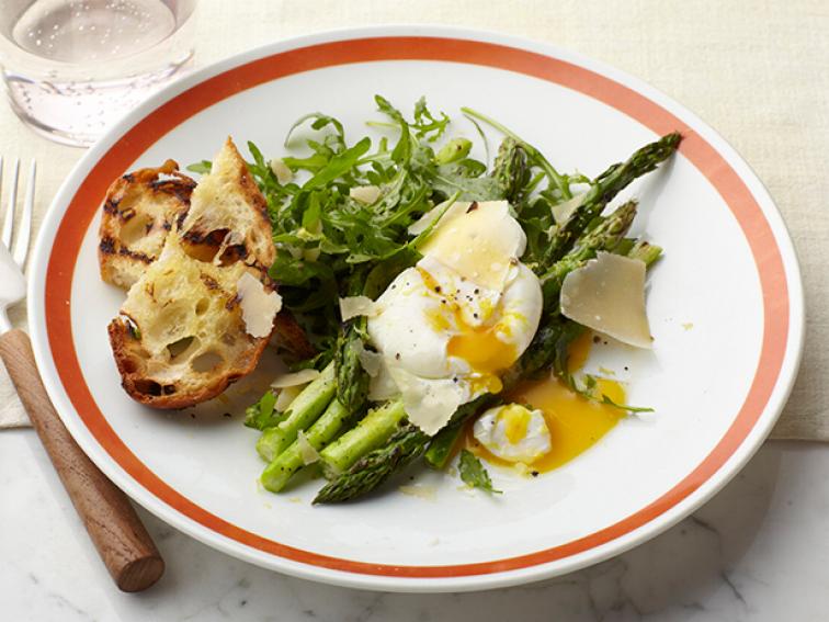 Grilled Asparagus with Poached Egg, Parmigiano and Lemon Zest Recipe