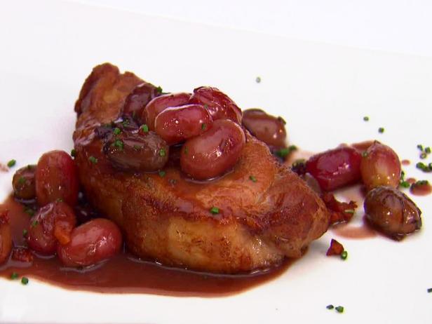 Seared Pork Chops with Grape Sauce Recipe | Anne Burrell | Food Network