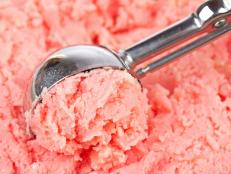 Strawberry ice cream scoop