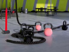 Crossfit Kettlebells ropes and hammer gym wall balls