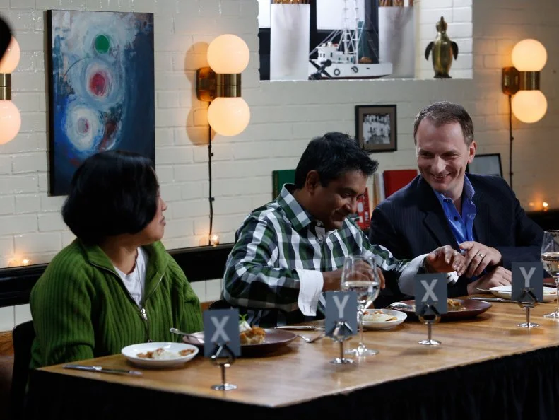 Judges Anita Lo, Chef and owner of Annisa Restaurant and author of "Cooking without Boarders,"  Floyd Cardoz, acclaimed executive Chef of North End Grill, and Andrew Carmellini, Chef and Owner of The Dutch, Locanda Verde, and Lafayette restaurants and the author of "American Flavor" taste the desert dishes prepared by the Red and Blue Team finalists. They do not know which team prepared each dish.
Red Team Recruit Rasheeda Brown prepared Roasted Butternut Squash, Sauteed Apples and Toasted Walnut Crepes with Cinnamon Gelato and Blue Team Recruit Alina Bolshakova prepared Granny Smith Apples and Ginger Bread Pudding with Vanilla Bean Creme Anglaise. 
The recruits must prepare a three course restaurant-quality meal for this panel of distinguished culinary experts who will determine who takes home the $25,000 prize money, and the right to say they are no longer one of the worst cooks in America, as seen on Food Network's Worst Cooks in America, Season 4.