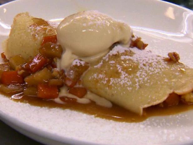 Roasted Butternut Squash, Sauteed Apples and Toasted Walnut Crepes with Cinnamon Gelato image