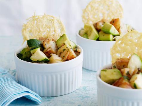 Shrimp and Avocado Salad with Frico Chips