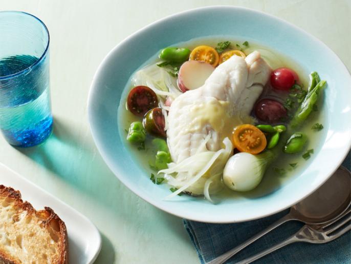 Black Sea Bass in Spring Vegetable Broth Recipe Food Network Kitchen