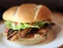 Host Jeff Mauro's Hot Louisiana Grilled Chicken Sandwich with Cajun Ranch Dressing, as seen on Food Network's Sandwich King.
