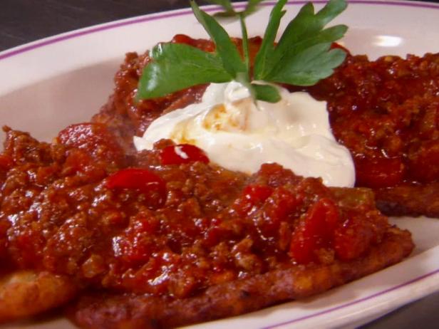 Hungarian Placki (Potato Pancakes with Spicy Tomato-Beef Sauce)