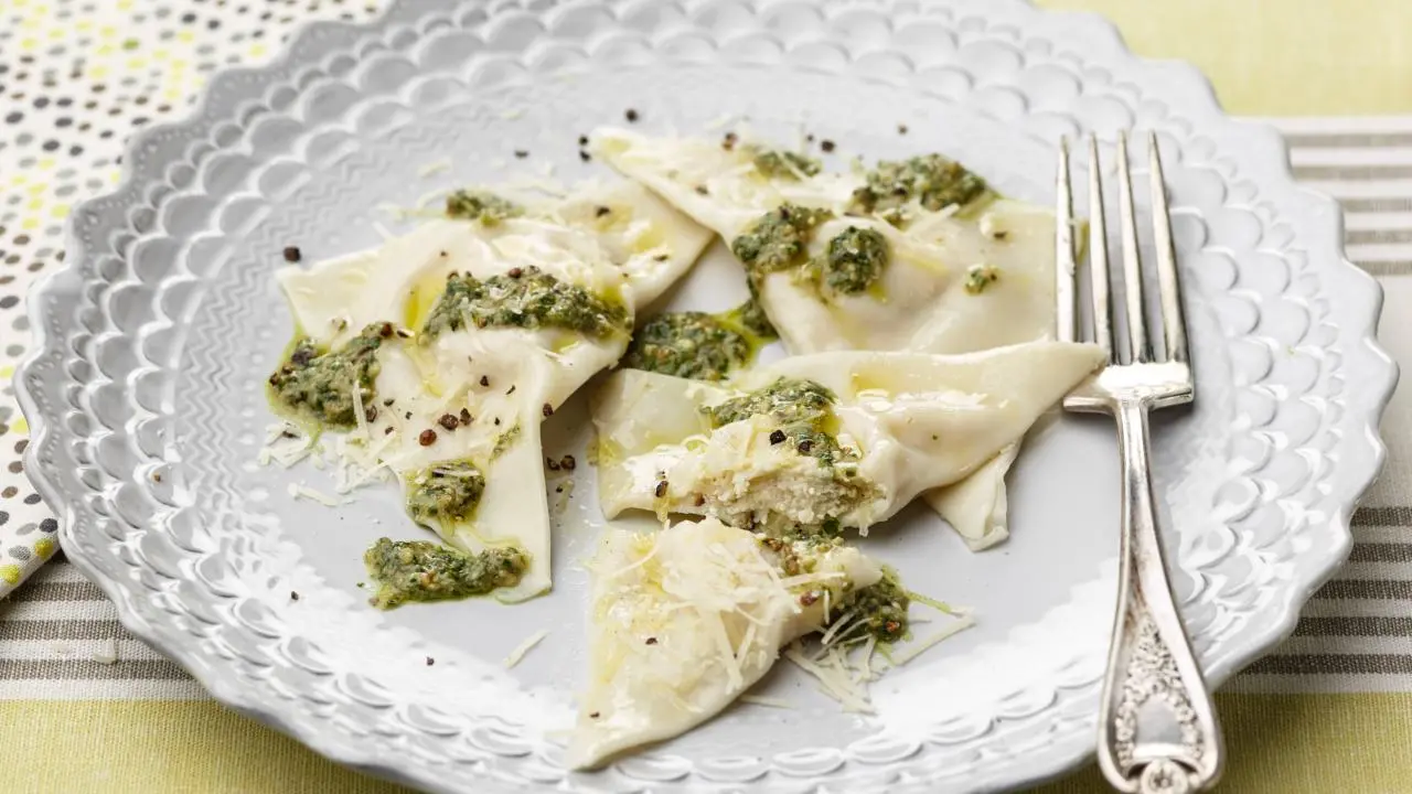 Four-Cheese Ravioli with Herb Pesto Recipe | Giada De Laurentiis | Food ...