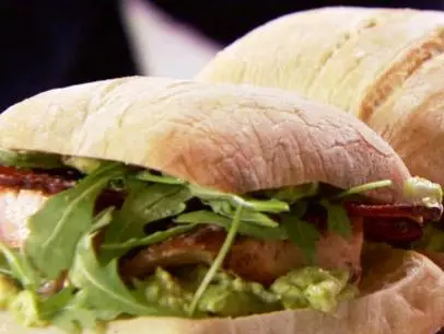 Ina Garten's salmon and guacamole sandwiches.