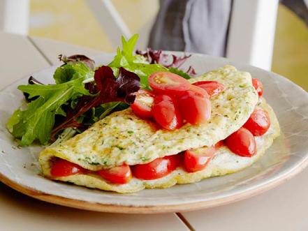 Herbed Egg White Omelet with Tomatoes Recipe | Food Network Kitchen ...