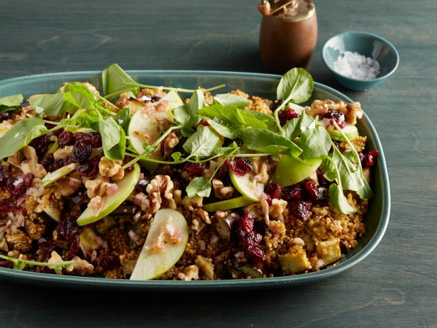 Giada De Laurentiis' Quinoa Roasted Eggplant and Apple Salad with Cumin Vinaigrette for Ladies Empowerment Lunch as seen on Food Networks Giada at Home