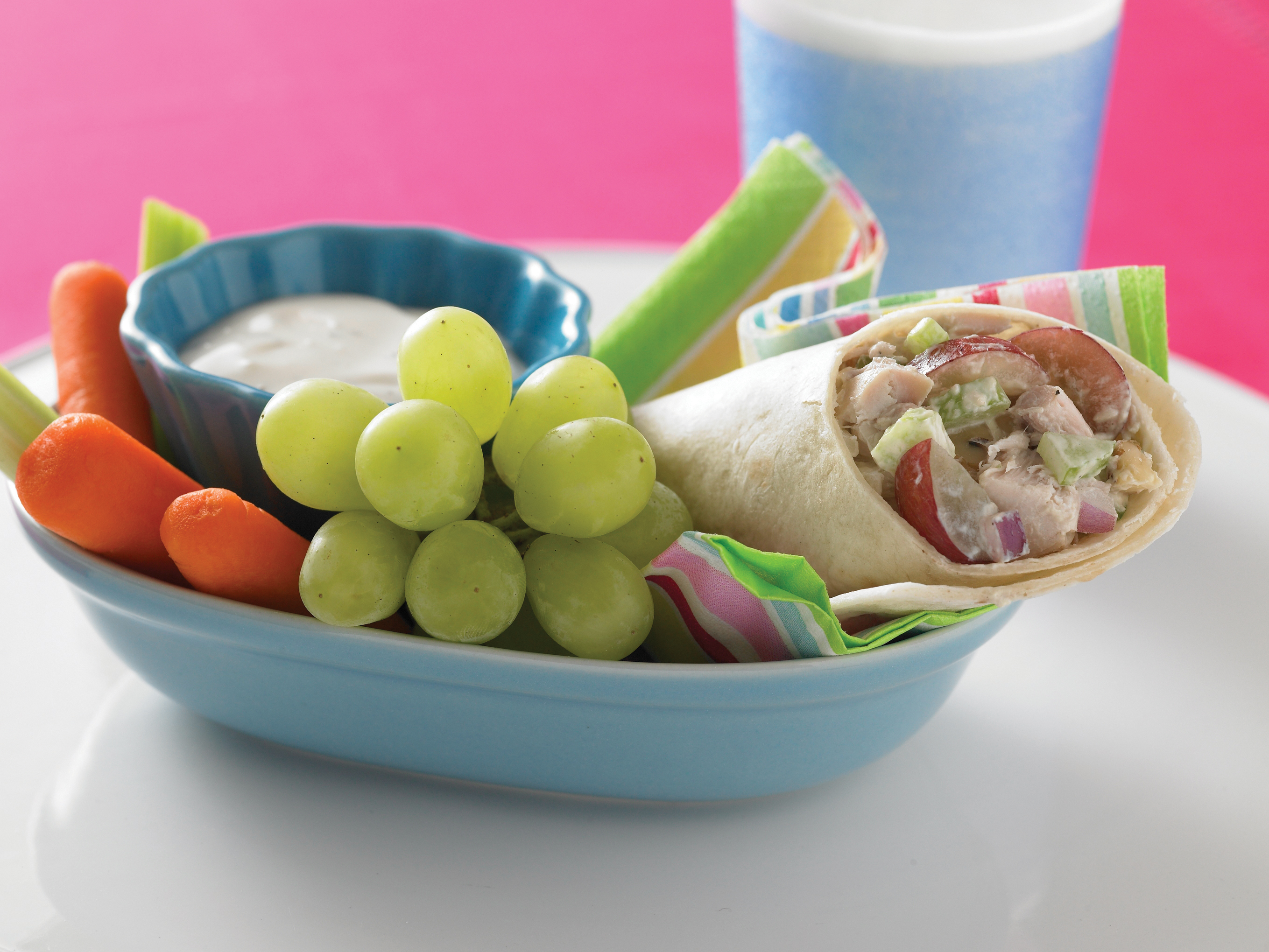 Chicken And Grape Salad Snack Wrap Recipe - Chef's Resource Recipes