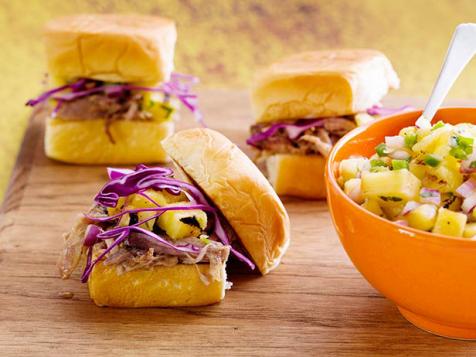 Hawaiian BBQ Pulled Pork Sandwich with Grilled Pineapple Relish