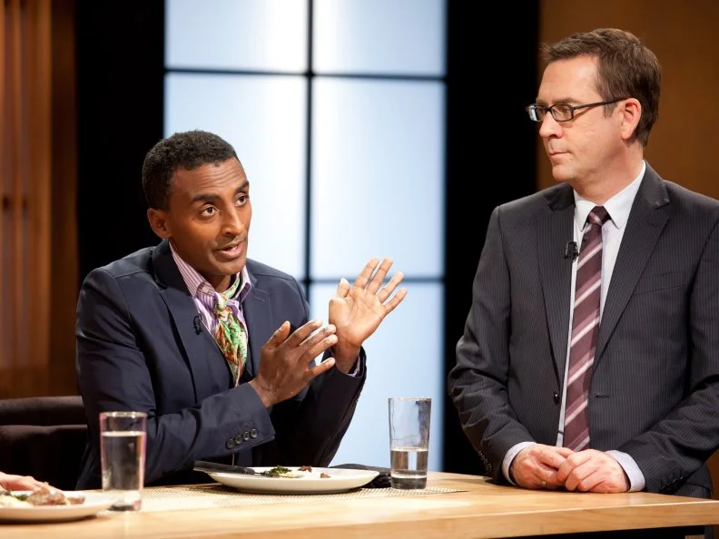 Ted Allen hosts round four of an All Star episode of Chopped as celebrities Judy Gold, Laila Ali, Joey Fatone, and Johnny Weir compete and Geoffrey Zakarian, Marcus Samuelsson, and Maneet Chauhan judge as seen on Food Network’s Chopped All Stars, Season 14.
