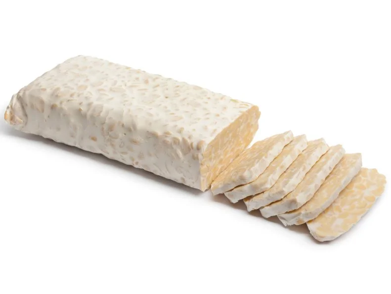 Fresh tempeh with slices