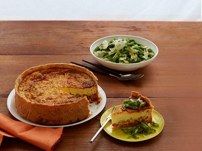 DeepDish Ham Quiche With Herb and Asparagus Salad Recipe Tyler