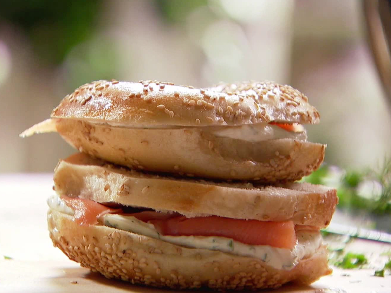 Smoked Salmon And Herb Cream Cheese Bagels Recipe - Chef's Resource Recipes