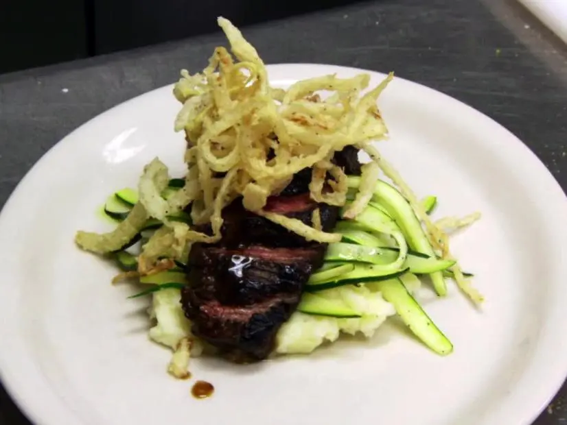 Sauteed flank steak.