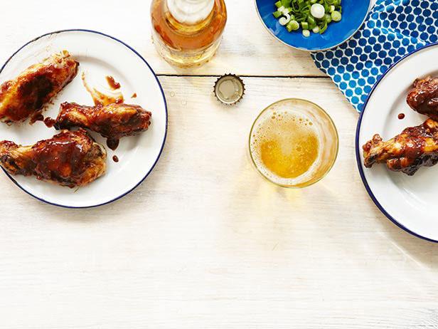 Smoked Jerk Chicken Wings With Spicy Honey Tamarind Glaze Recipe Bobby Flay Food Network