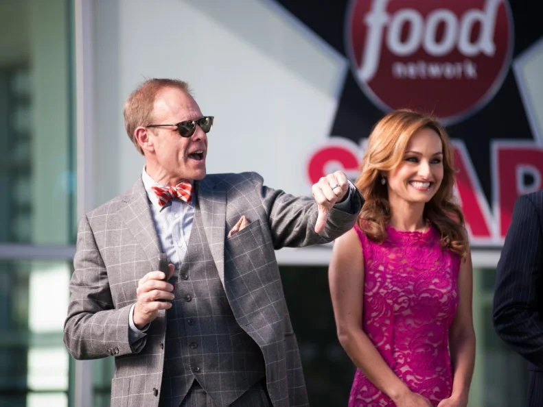 Mentors Alton Brown and Giada De Laurentiis at the Star Challenge "Impressing the Network and FN Fans" as seen on Food Network Star, Season 9.