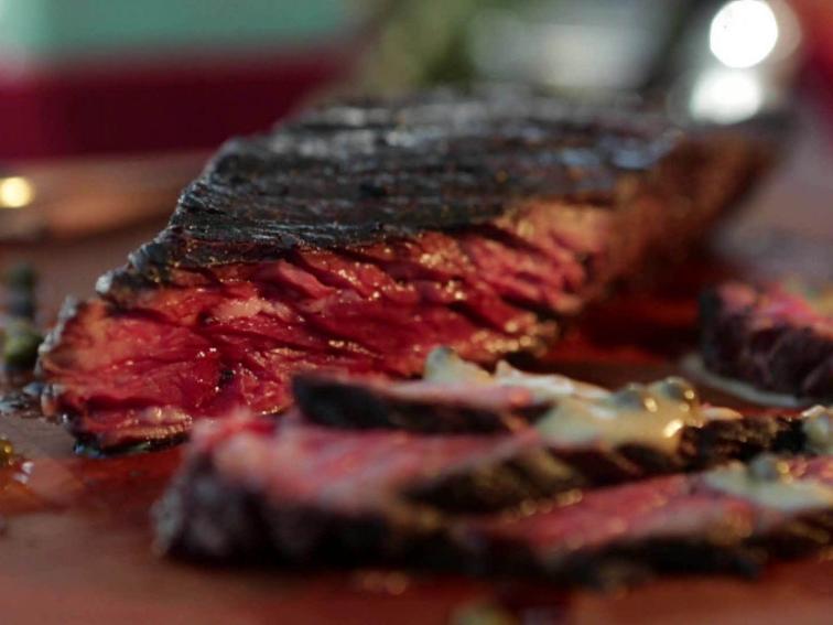 Grilled Hanger Steak with Brandied Green Peppercorn Sauce Recipe Guy