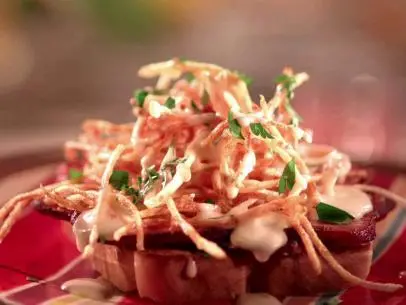 Grilled ham and beerbit horseshoe sandwich.