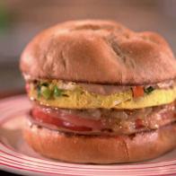Grilled bologna burger.
