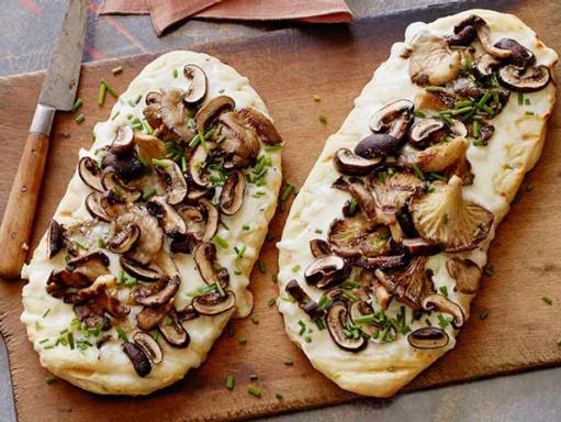 Grilled Mushroom Flatbread with Truffled Pecorino Recipe | Marc Murphy ...