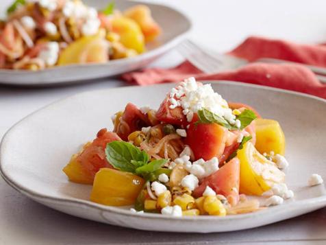 Tomato and Grilled Corn Salad with Almond Vinaigrette