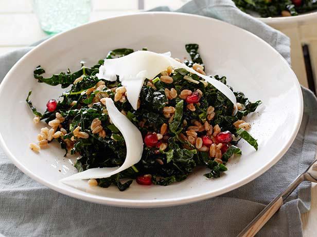 Kale and Farro Salad with Aged Goat Cheese