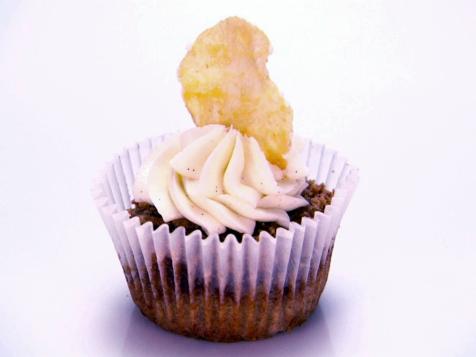 Apple Cheddar Cupcakes with Jalapeno-Apple Filling topped with Vanilla Butter Frosting