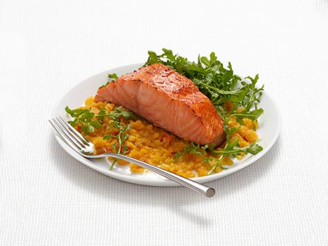 Salmon With Curried Lentils