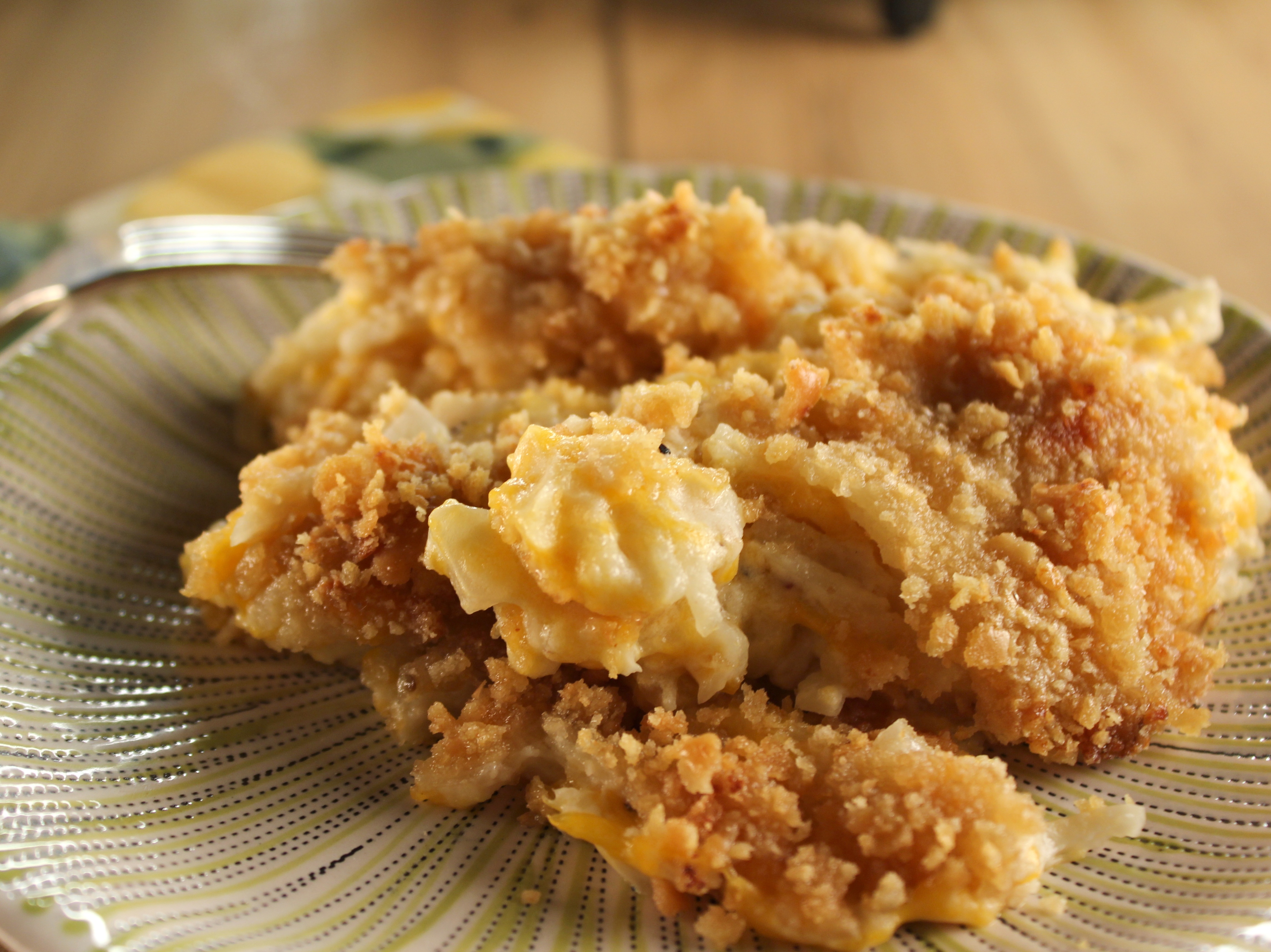 southern style hash brown casserole ritz cracker topping